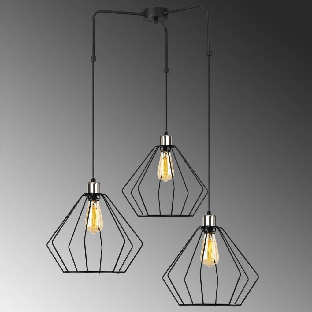 Candeeiro de Teto Maden – Preto – 80 cm x 100 cm