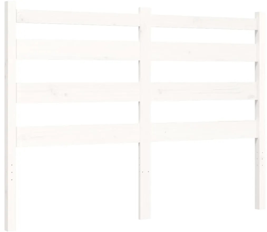 Cama sem colchão 140x200 cm madeira de pinho maciça branco