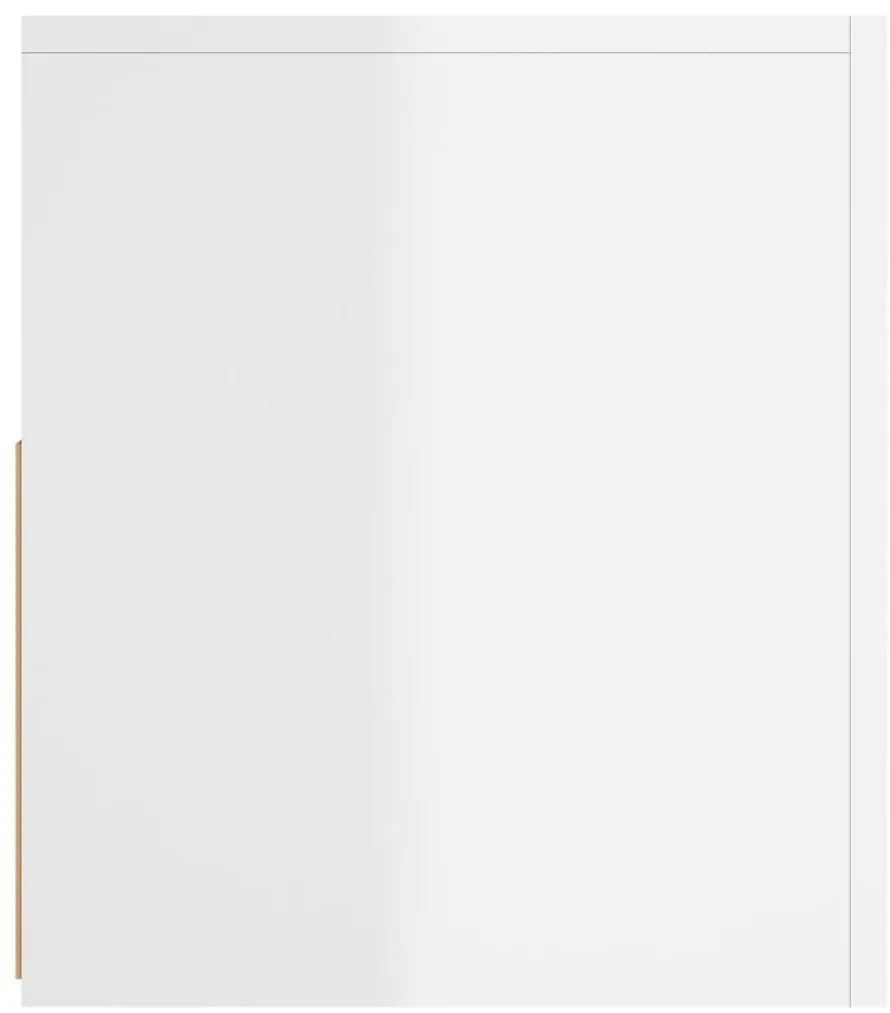 Móvel de TV com luzes LED 120x35x40 cm branco brilhante