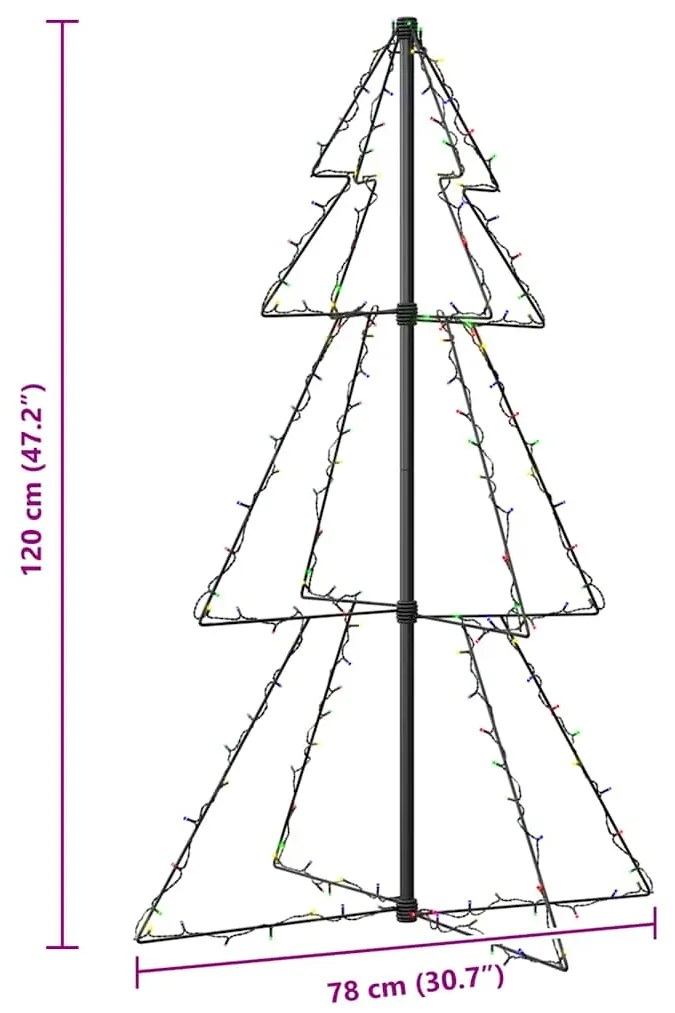Árvore de Natal em cone 160 LEDs 78x120 cm interior e exterior