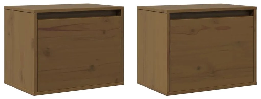 Armários de parede 2 pcs 45x30x35 cm pinho maciço castanho mel