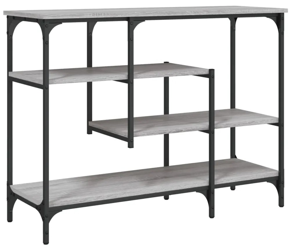 Mesa consola c/ prateleiras 100x35x75 cm cinzento sonoma