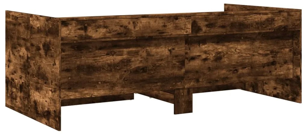 Sofá-cama com gavetas sem colchão 90x190 cm carvalho fumado