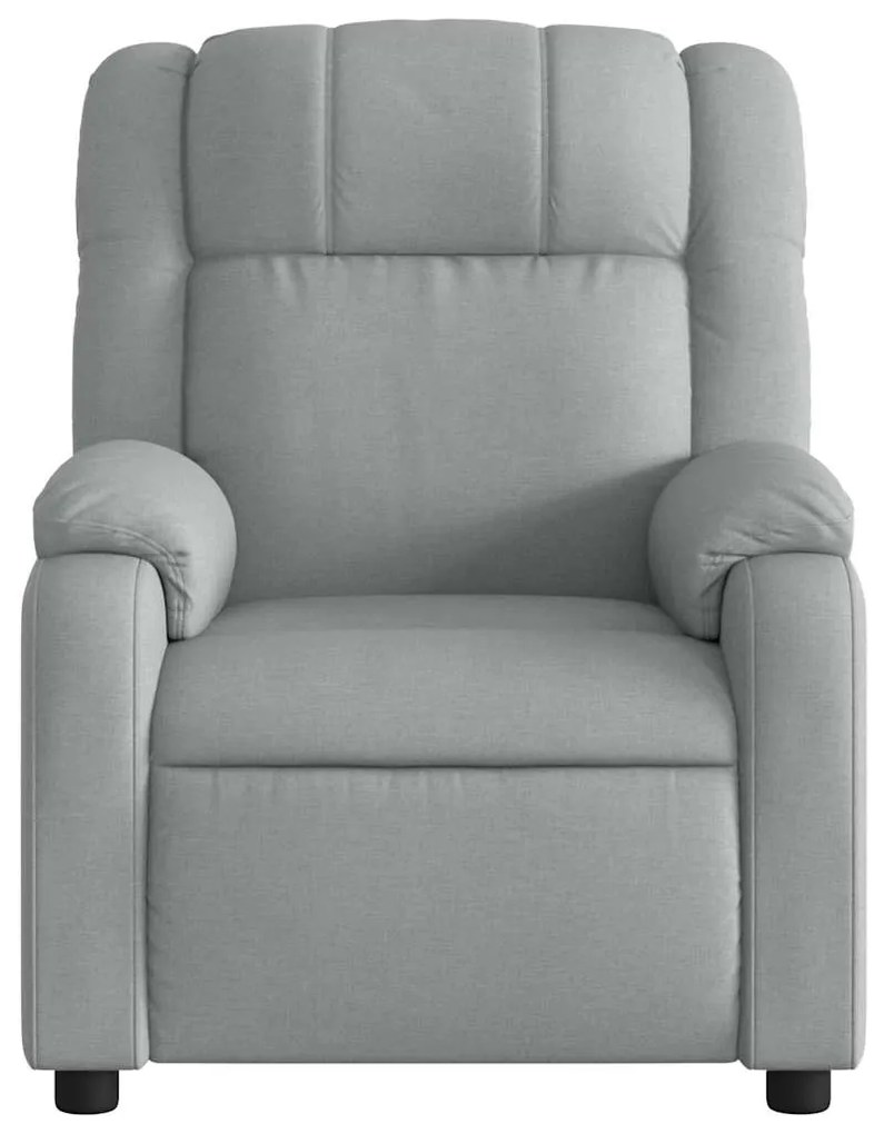 Poltrona de massagens reclinável elétrica tecido cinzento-claro