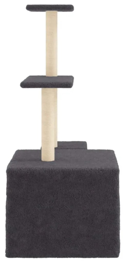 Árvore p/ gatos c/ postes arranhadores sisal 110cm cinza-escuro