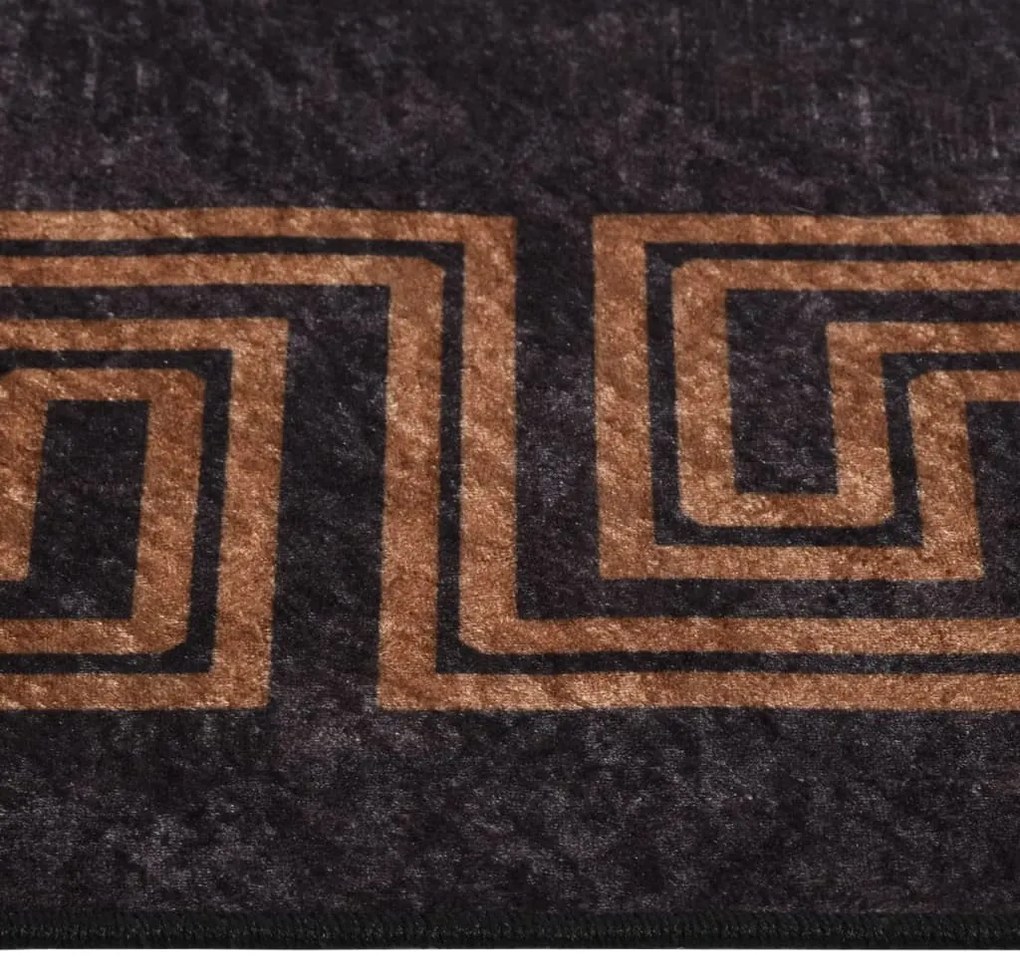 Tapete antiderrapante 80x150 cm preto e dourado