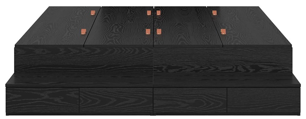 Estrado de Cama Carvalho Preto 140x200 cm