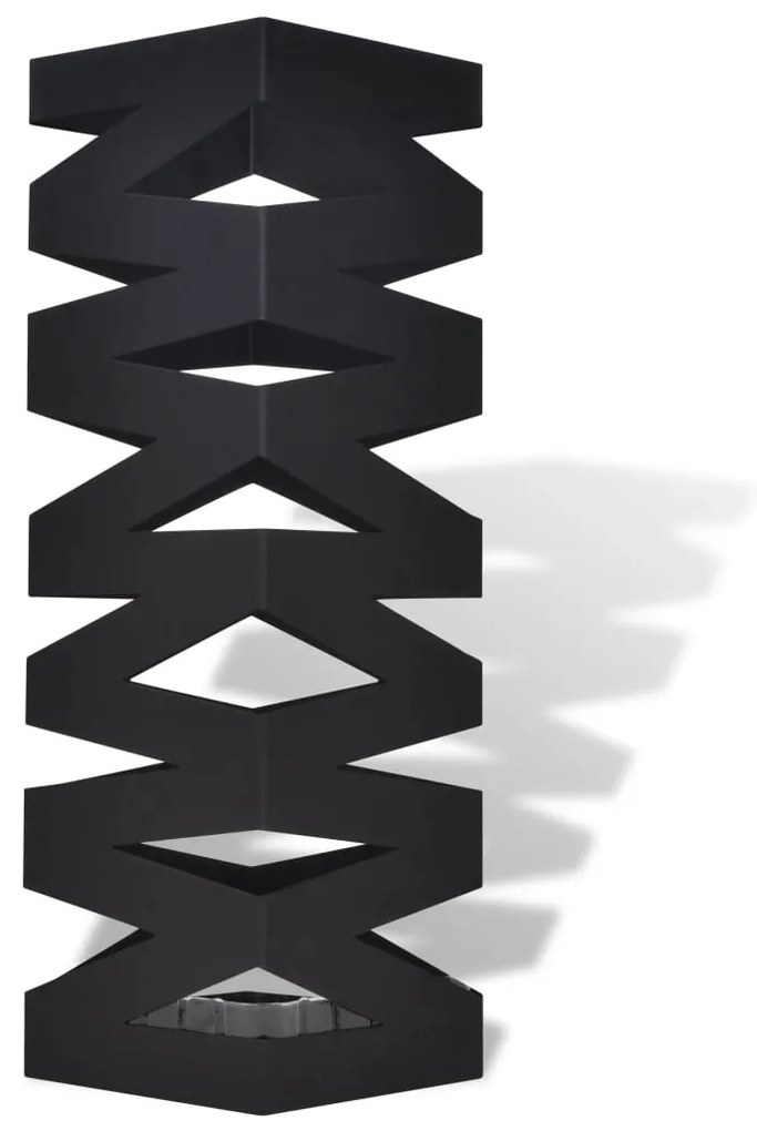 Suporte guarda-chuvas/de armazenamento quadrado preto aço 48,5 cm