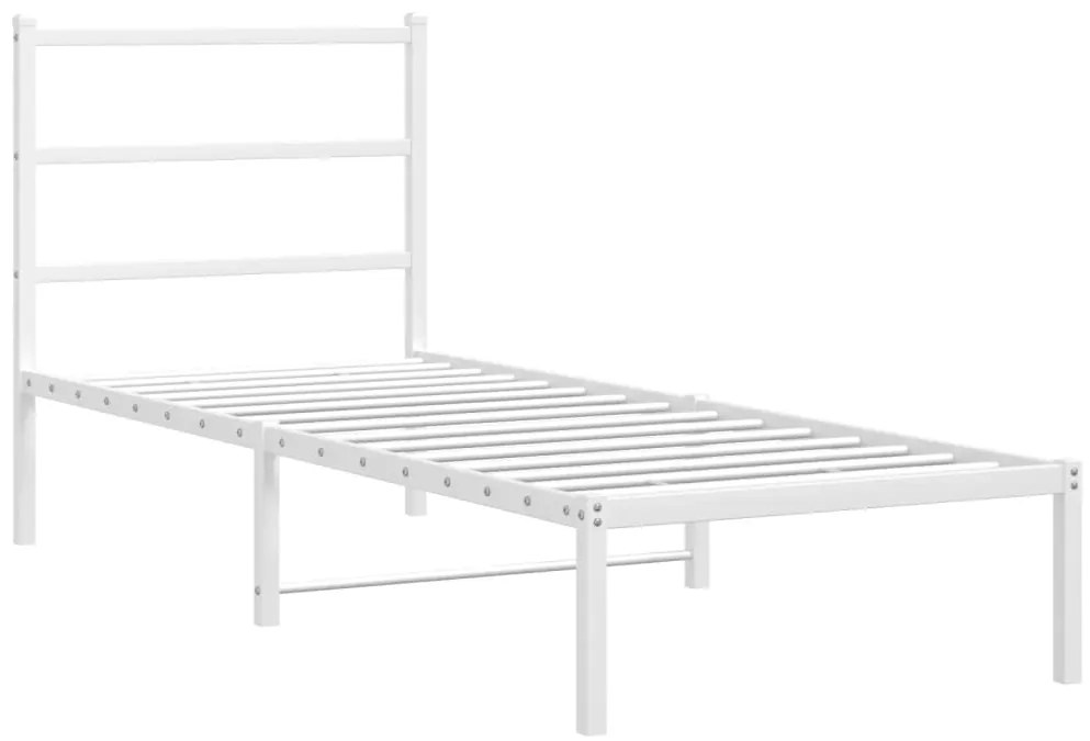 Estrutura de cama com cabeceira 80x200 cm metal branco