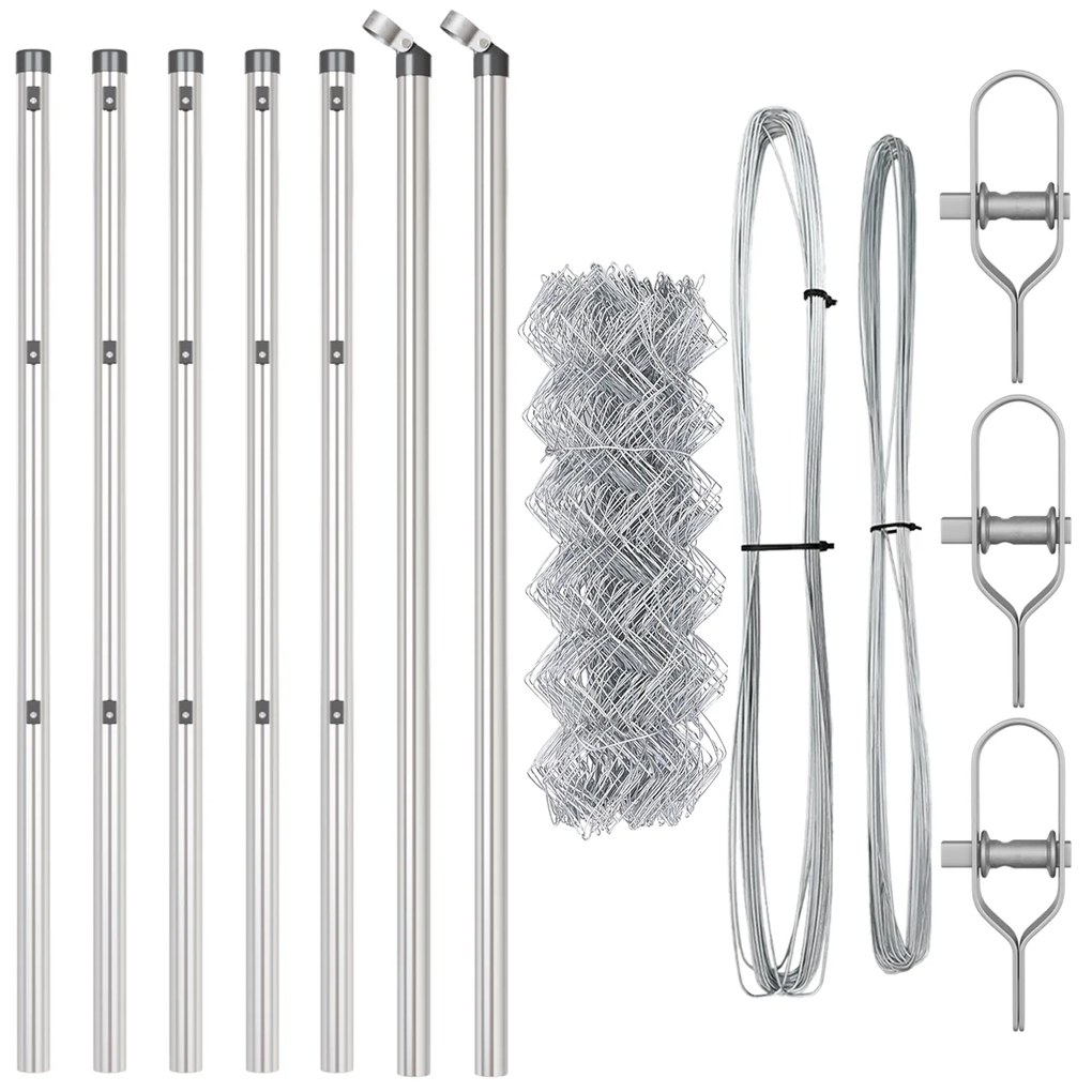 Cerca de Arame com 7 Postes 0,4x10 m Aço Galvanizado