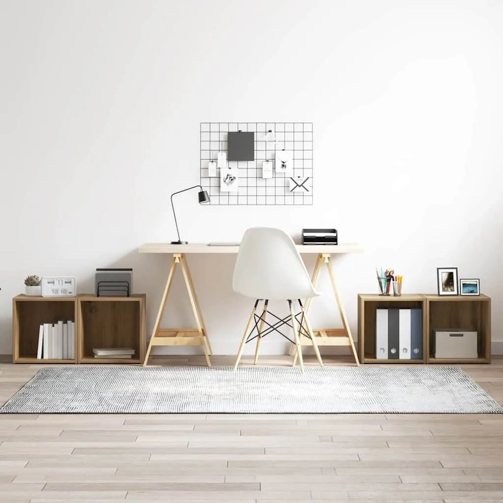 vidaXL Conjunto de móvel de TV 4 pcs Carvalho Artesanal