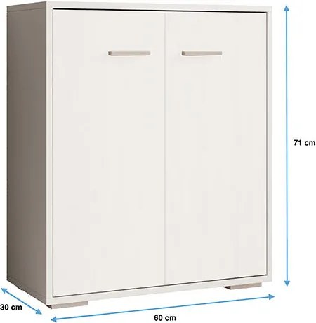Aparador "London" - 60x71x30 cm - Branco e Carvalho Sonoma - Design Mo