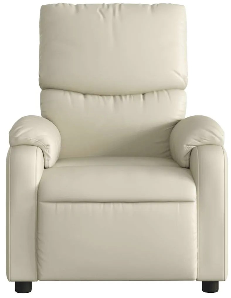 Poltrona de massagens reclinável couro artificial cor creme