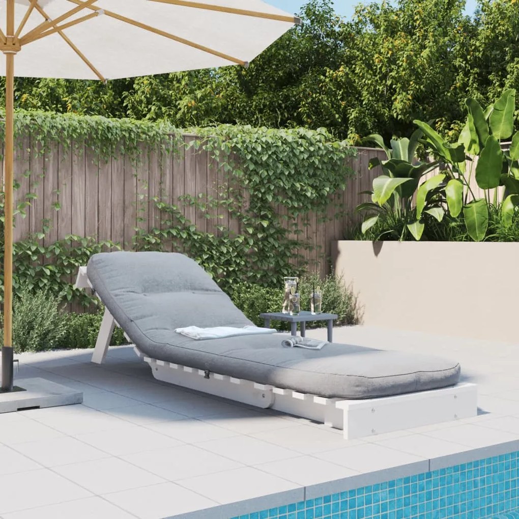 Sofá-cama futon com colchão 60x206x11 cm pinho maciço branco