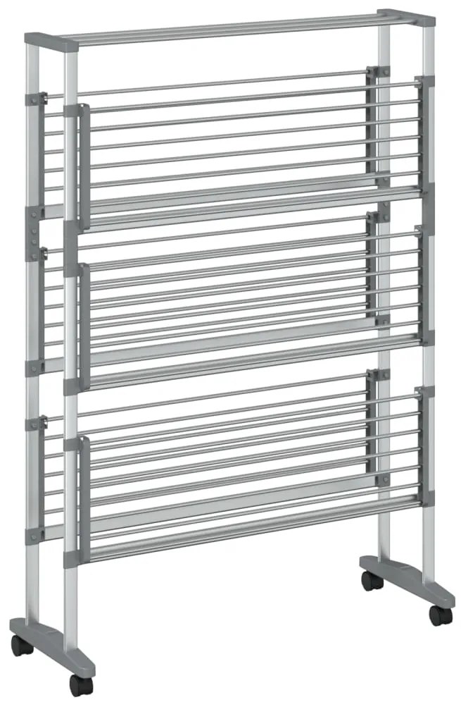 Estendal de roupa com rodas 89x64x129 cm alumínio