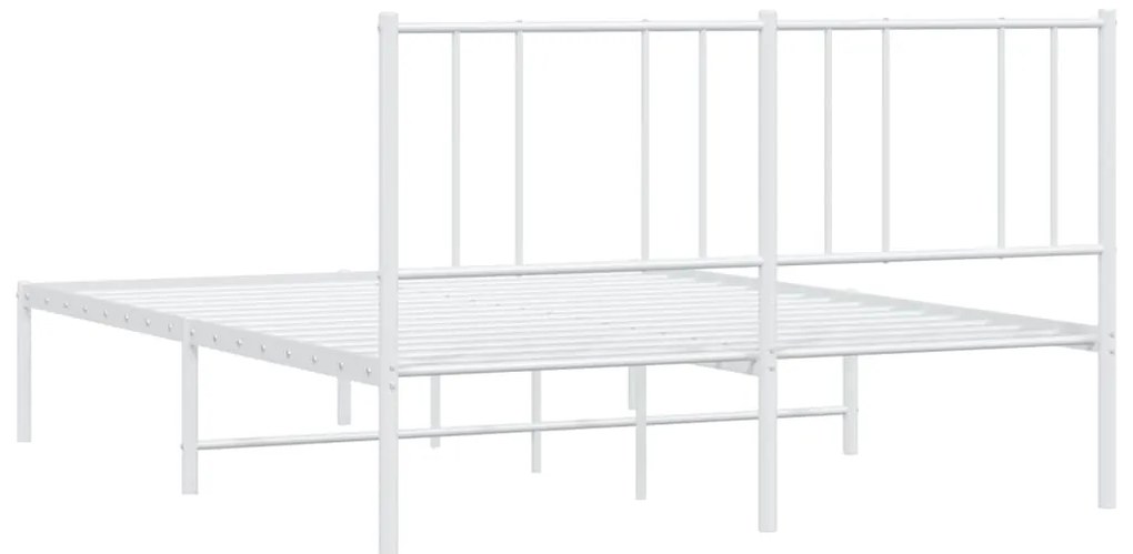 Estrutura de cama com cabeceira 140x190 cm metal branco