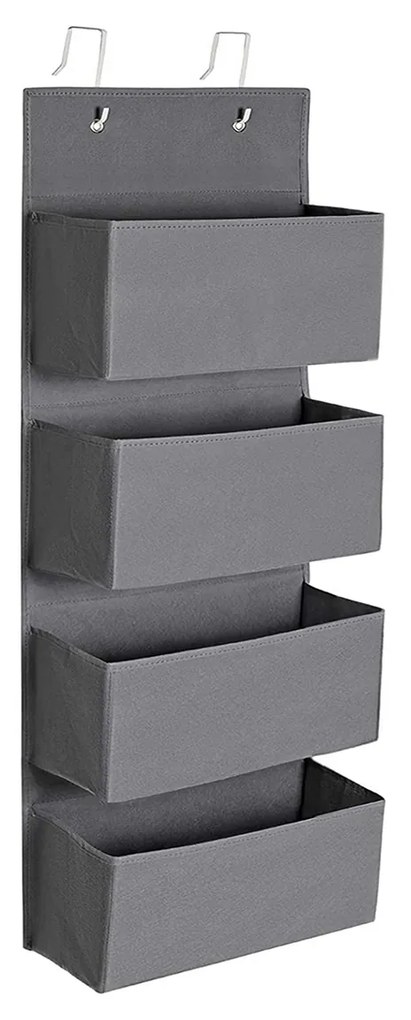 Organizador de porta com 4 bolsos grandes | SONGMICS | 33,5 x 12 x 100 cm | cinzento | RDH04G.