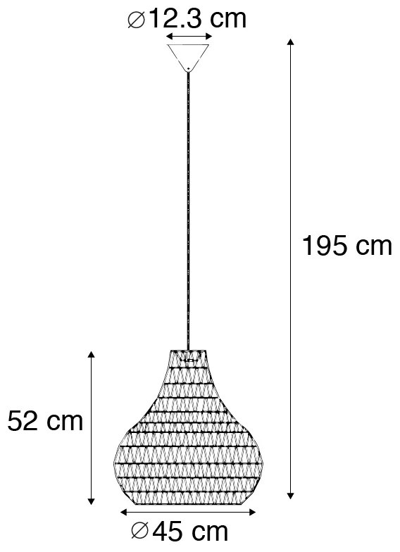 Candeeiro de suspensão escandinavo branco 45 cm - Lina Drop Design,Retro