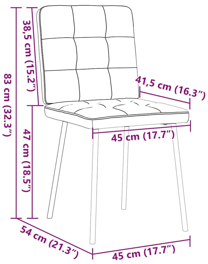 Cadeiras de jantar 2 pcs veludo cinzento-escuro