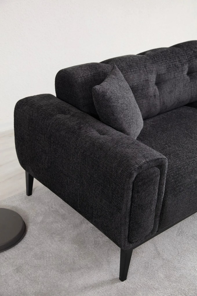 Sofá-cama de 3 Lugares Athena – Preto – 225x92x76 cm