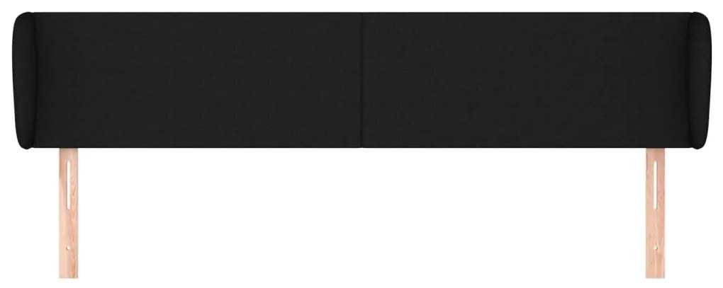 Cabeceira de cama c/ abas tecido 163x23x78/88 cm preto
