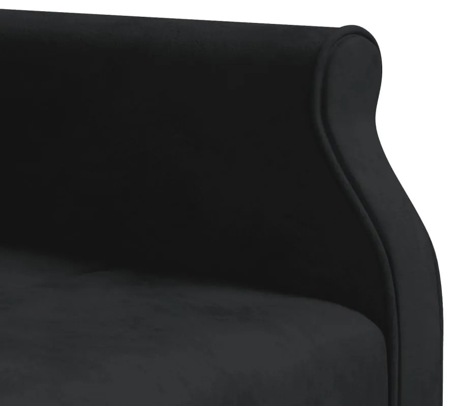Sofá-cama em forma de L 271x140x70 cm veludo preto