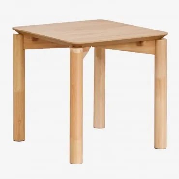 Mesa De Apoio Quadrada 50x50 Cm Em Mdf Com Folha De Carvalho Munden Castanho Roble - Sklum