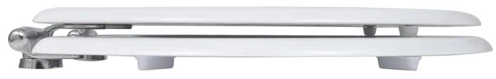 Assentos de sanita com tampas de fecho suave 2 pcs MDF branco