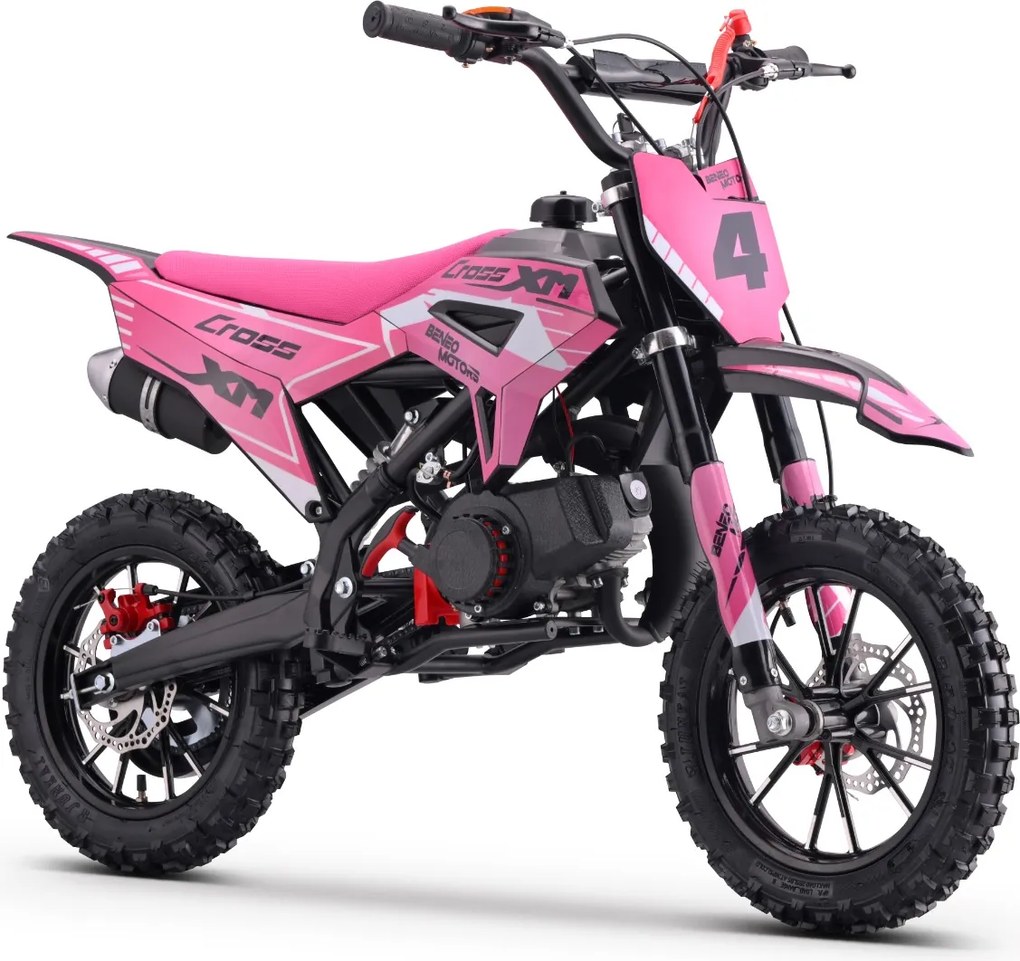 Mini Moto de cross a gasolina para crianças BNO Motors CROSS XM 50cc Rosa