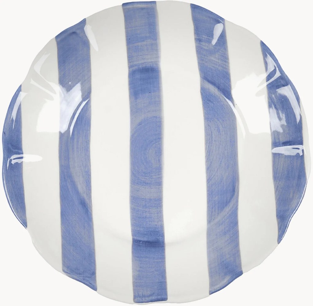 Prato de salada pintado à mão Stripe
