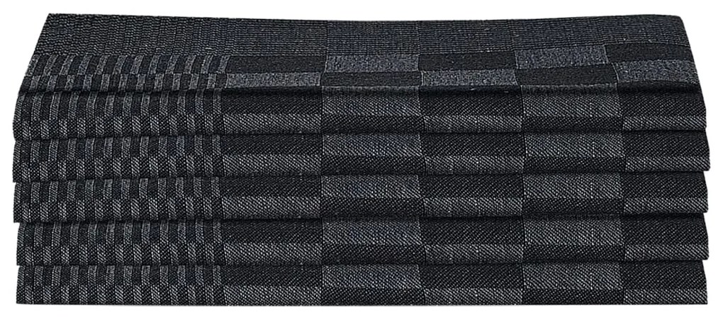 Conjunto de panos de cozinha 10 pcs algodão preto e cinzento