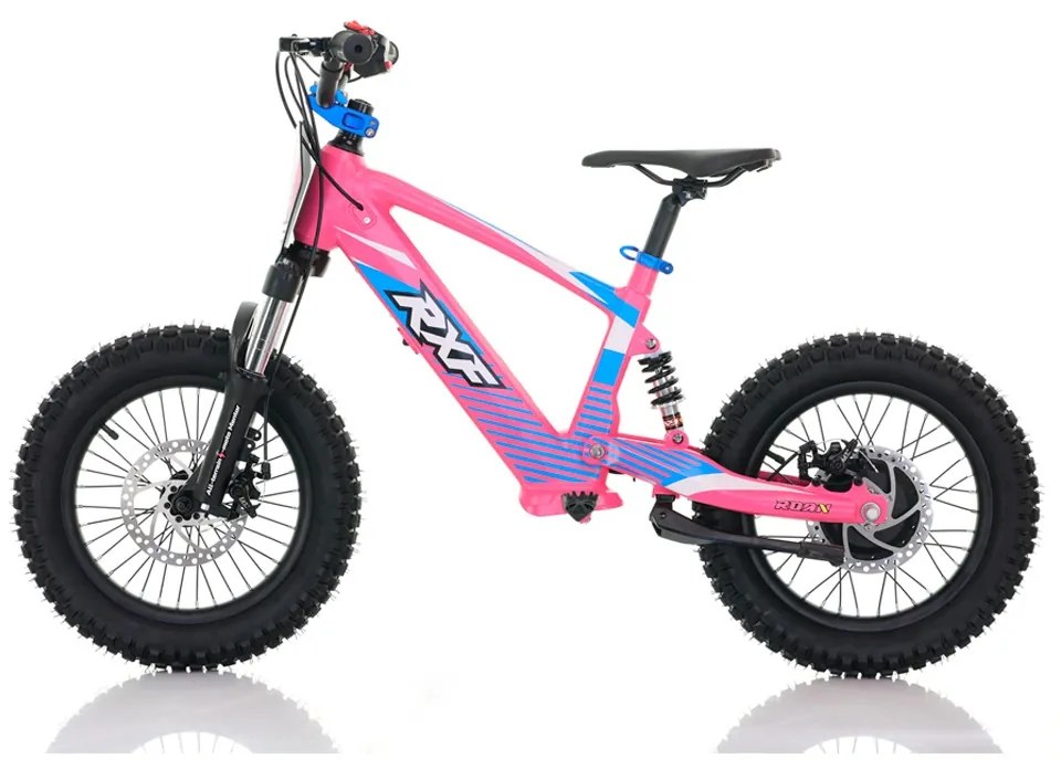 Bicicleta elétrica infantil 350W 16" Roan RXF Evo-S Rosa