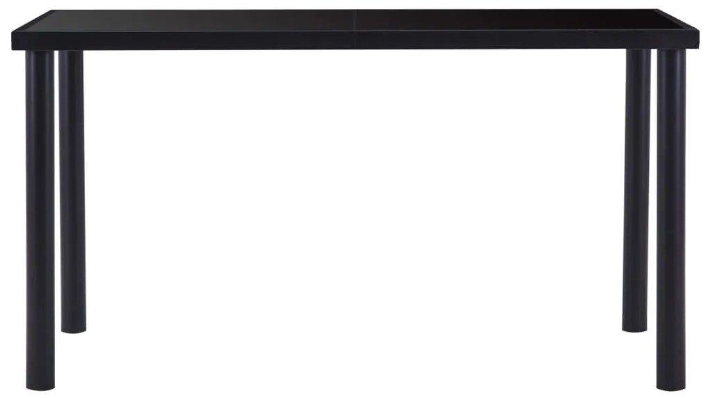 7 pcs conjunto de jantar couro artificial preto