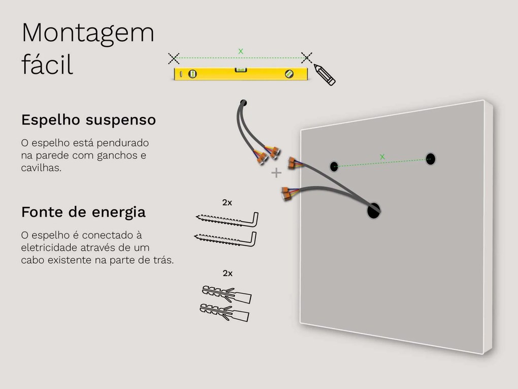 Espelho LED SMART com iluminação M1 premium + SmartScreen with Apple TV