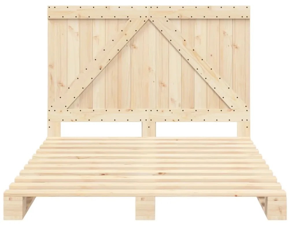 Estrutura de cama com cabeceira 160x200 cm pinho maciço