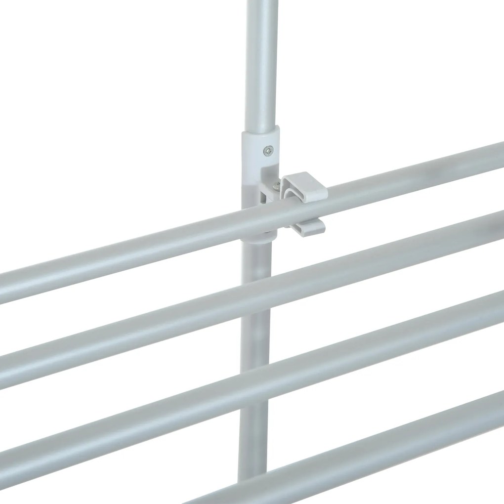 HOMCOM Varal Elétrico Dobrável 3 níveis Secador de roupa com 30 barras de alumínio quente 73x67x144cm