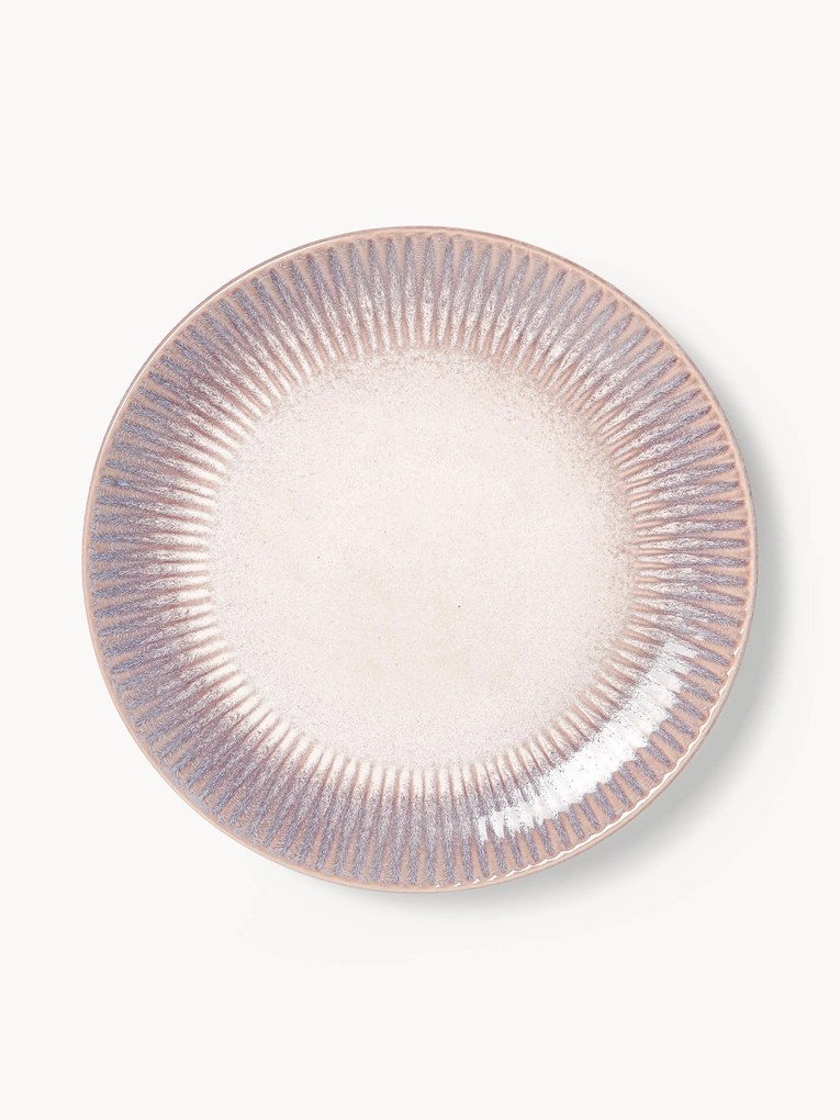 Pratos de jantar artesanais com vidrado reativo Vinci, conjunto de 4