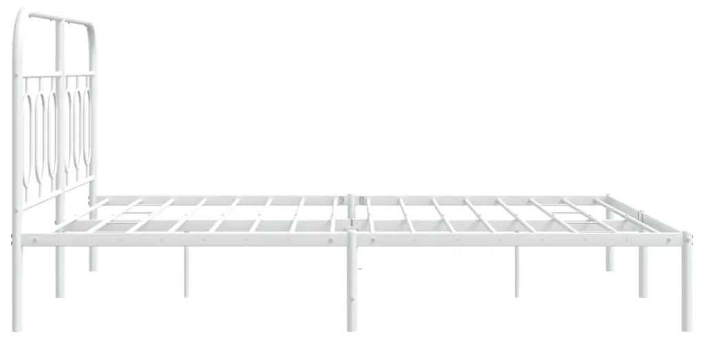 Estrutura de cama com cabeceira 150x200 cm metal branco