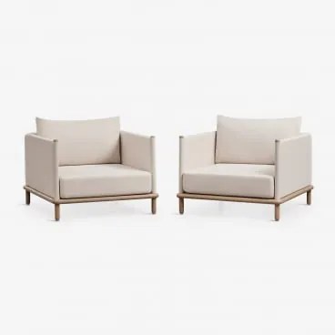 Pack De 2 Cadeirões De Jardim Em Madeira De Acácia Olivia Marrom Acácia Claro - Sklum