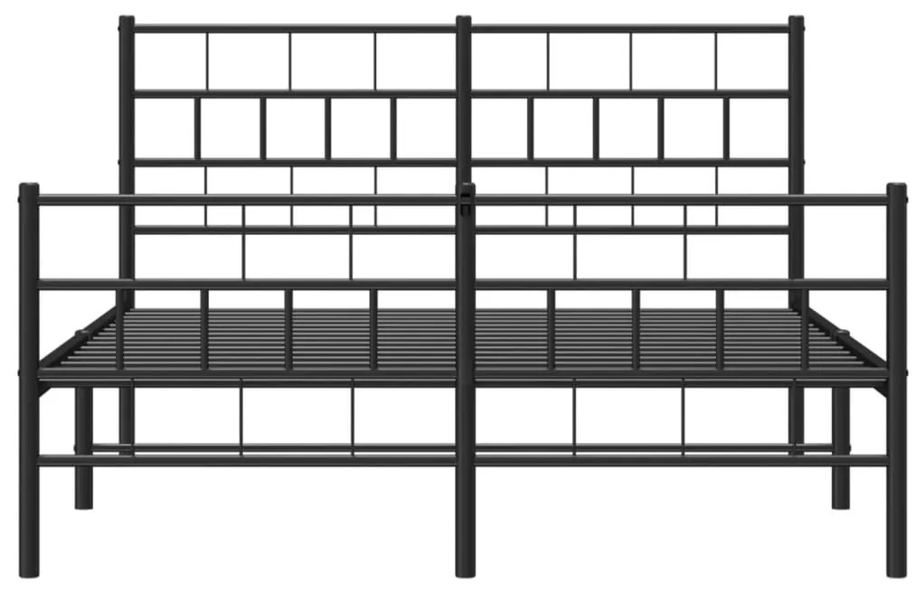 Estrutura de cama sem colchão com pés 160x200 cm preto