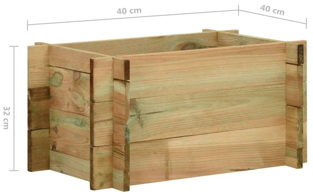 Canteiro elevado jardim 40 cm pinho impregnado