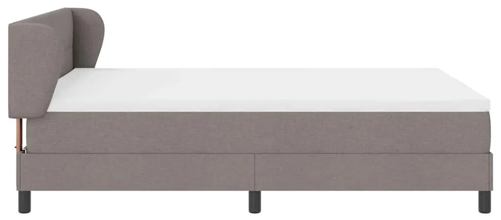 Cama Box Spring com Colchão Taupe 140x200 cm em Tecido