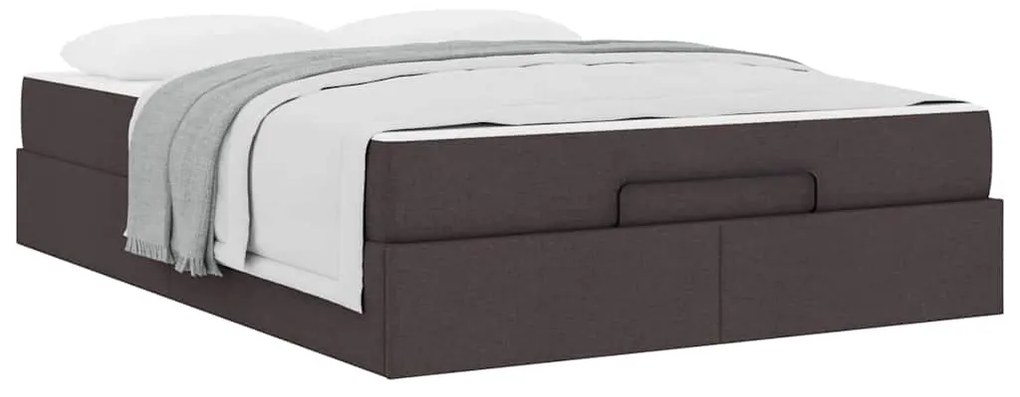 Estrutura da Cama Castanho escuro 140 x 200 cm tecido