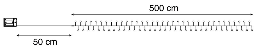 Cordão de luzes de Natal verde com 100 LEDs branco 5m IP44 - Dasher