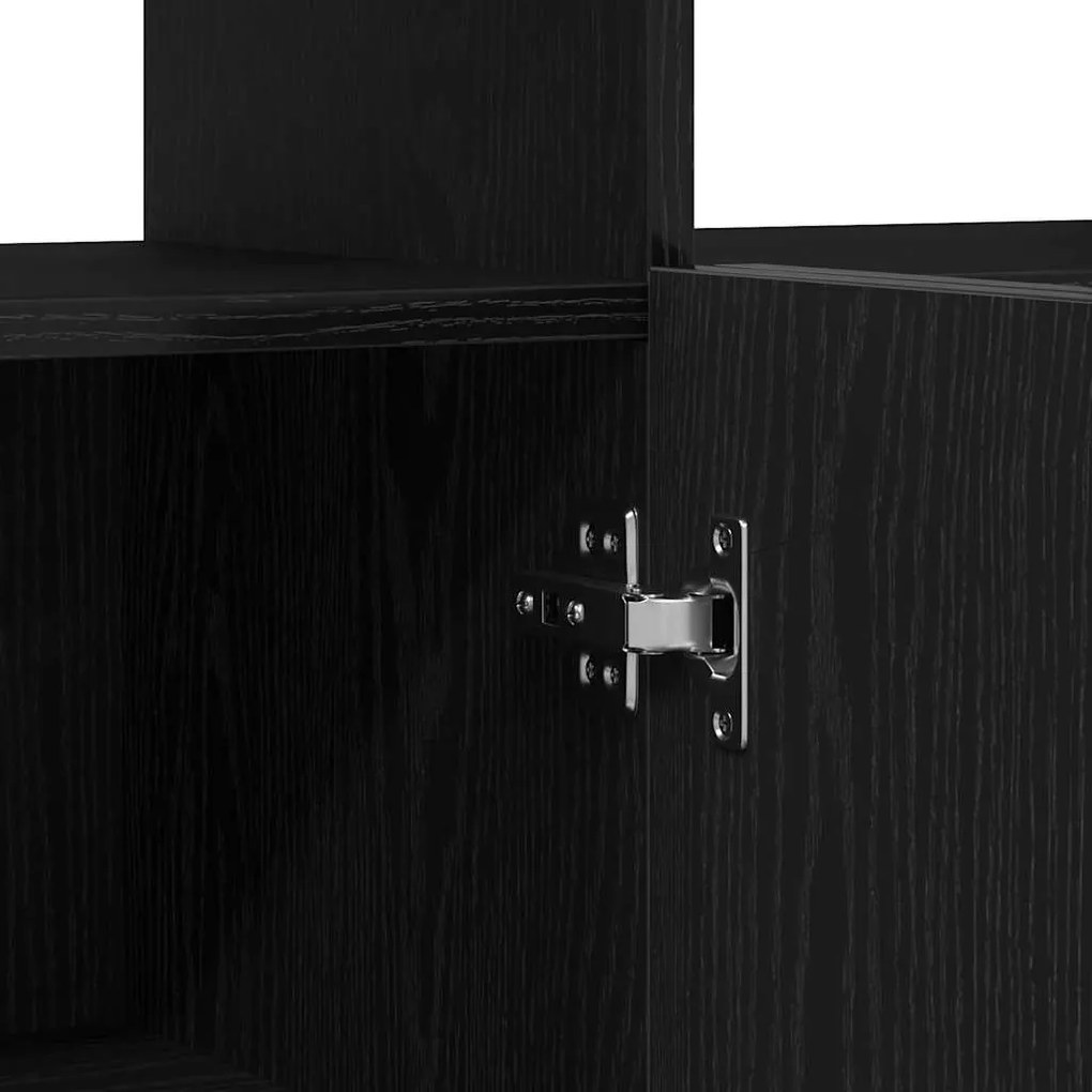 Buffet vidaXL com Luzes LED em Carvalho Preto 80x35x75 cm em Madeira R