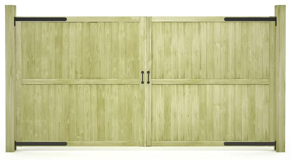 vidaXL Portões de jardim 2 pcs 300x150 cm pinho impregnado