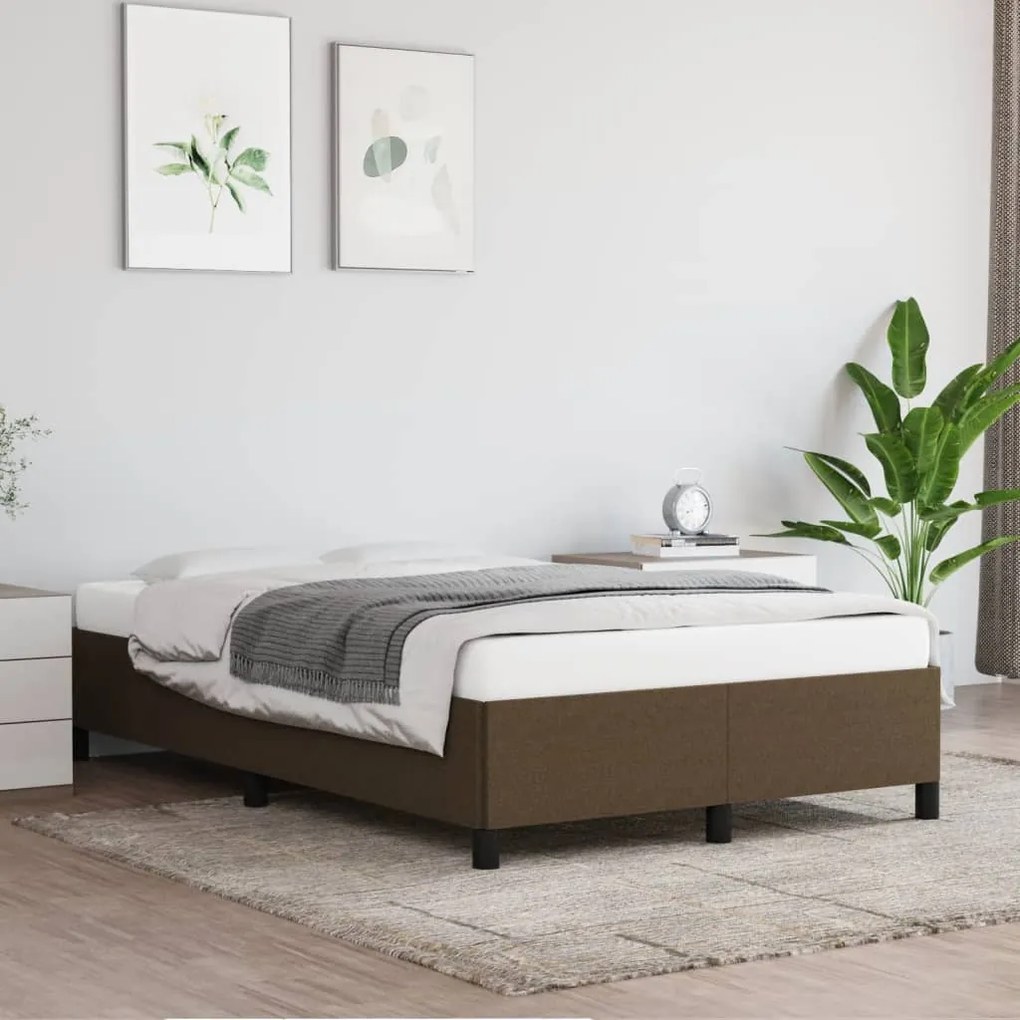Estrutura de cama sem colchão 120x190cm castanho escuro