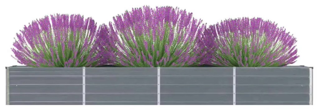 vidaXL Canteiro elevado jardim aço galvanizado 320x40x45 cm cinzento