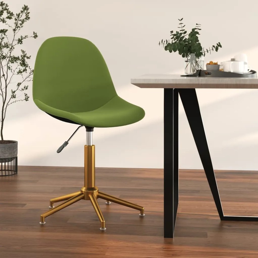 vidaXL Cadeira de jantar giratória veludo verde-claro