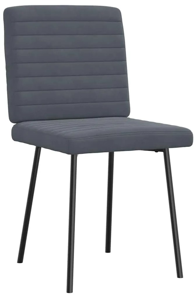 Cadeiras de jantar 4 pcs veludo cinzento-escuro